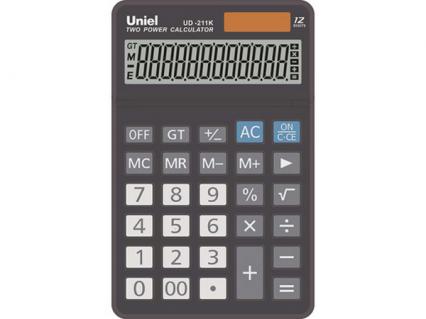 Калькулятор настол. UNIEL UD-211, 12 разр. 173*110*16 мм