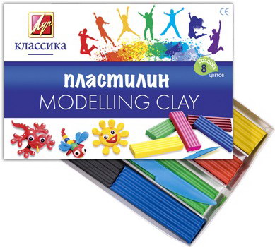 Пластилин 08 цв. ЛУЧ "Классика. Детство" 160 г, со стеком  