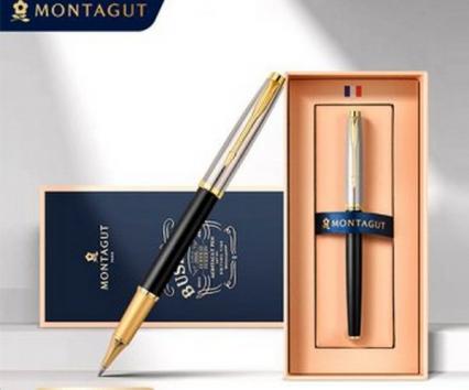 Роллер подар. в футл. Montagut 0,5 мм, син., корпус черн./серебро