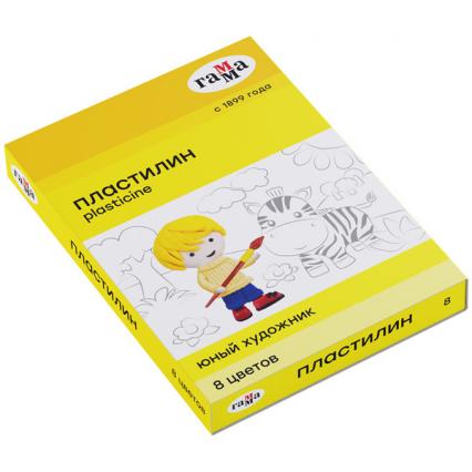 Пластилин 08 цв. ГАММА "Юный художник" 112 г, со стеком 