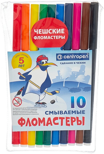 Фломастеры 10 цв. Centropen вент. колп.