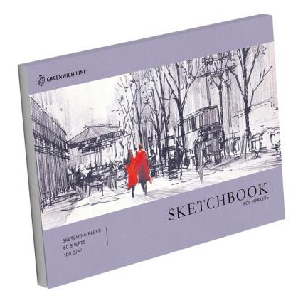 Скетч-бук А4 склейка 40 л. Greenwich Line "Прогулка по городу" 100 г/м2