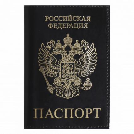 Обложка для паспорта Klerk "Люкс" нат. кожа, черн.