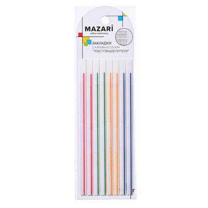 Набор закладок с клеев. кр. пластик. 6*140 мм 8*20 л. Mazari