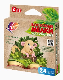 Мелки воск. 24 цв. ЛУЧ "Зоо" шестигр. 