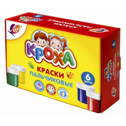 Краски пальчиковые 06 цв. ЛУЧ "Кроха" 40 мл