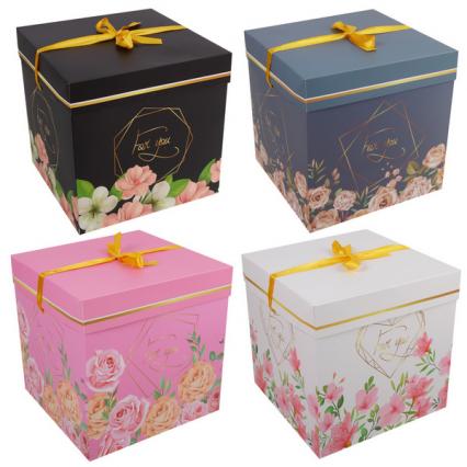 Коробка подар. Кокос "Нежные цветы" 30*30*30 см