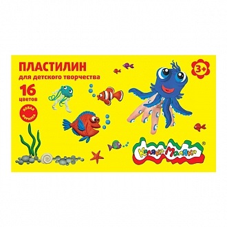 Пластилин 16 цв. Каляка-Маляка 240 г, со стеком