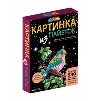 Картина из пайеток А4 MultiArt "Птичка"