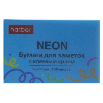 Бум. с клеев. кр. 51*76 мм неон голубой Х 100 л.