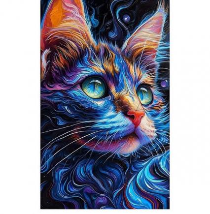 Алмазная мозаика 20*30 см Мастер Класс "Радужный кот" подрамник