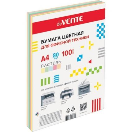 Бумага для офис. техн. А4 100 л. пастель 5 цв. deVENTE