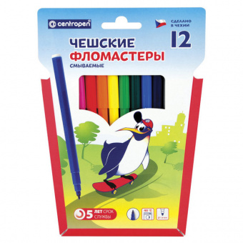 Фломастеры 12 цв. Centropen вент. колп., к/к